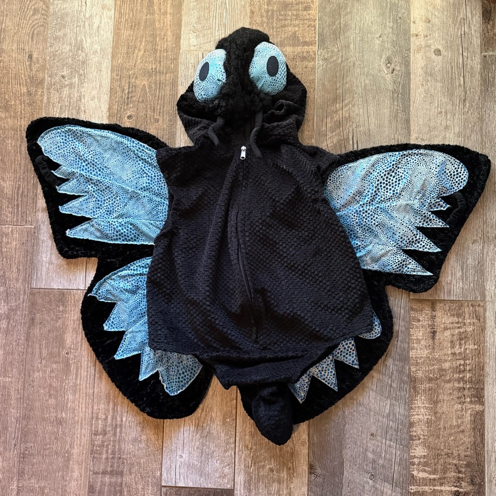 Chosun Black Blue Butterfly Halloween Costume Hooded Youth Size 6-7 Approx 47"